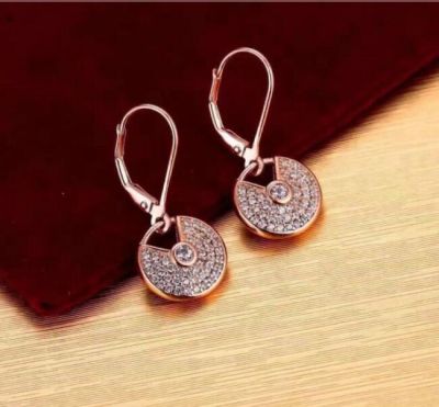 Perfect Replica Cartier Rose Gold High Carbon Diamond Earring